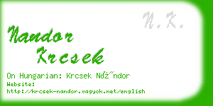 nandor krcsek business card